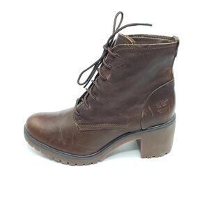 Timberland Averly Lace Up Ankle Boots Brown Leather Womens Size US 5.5 / EUR 36
